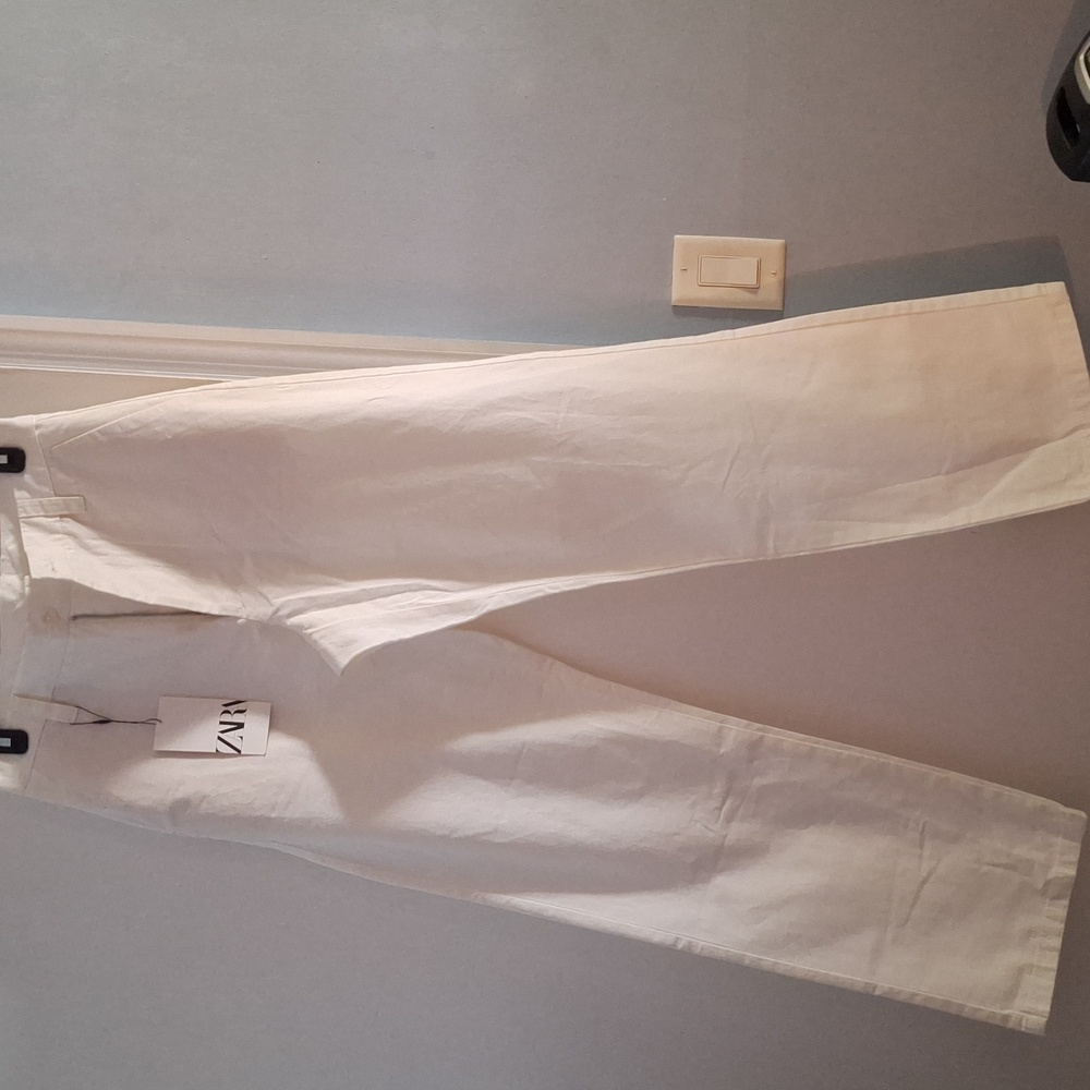 Zara White Linen Pants